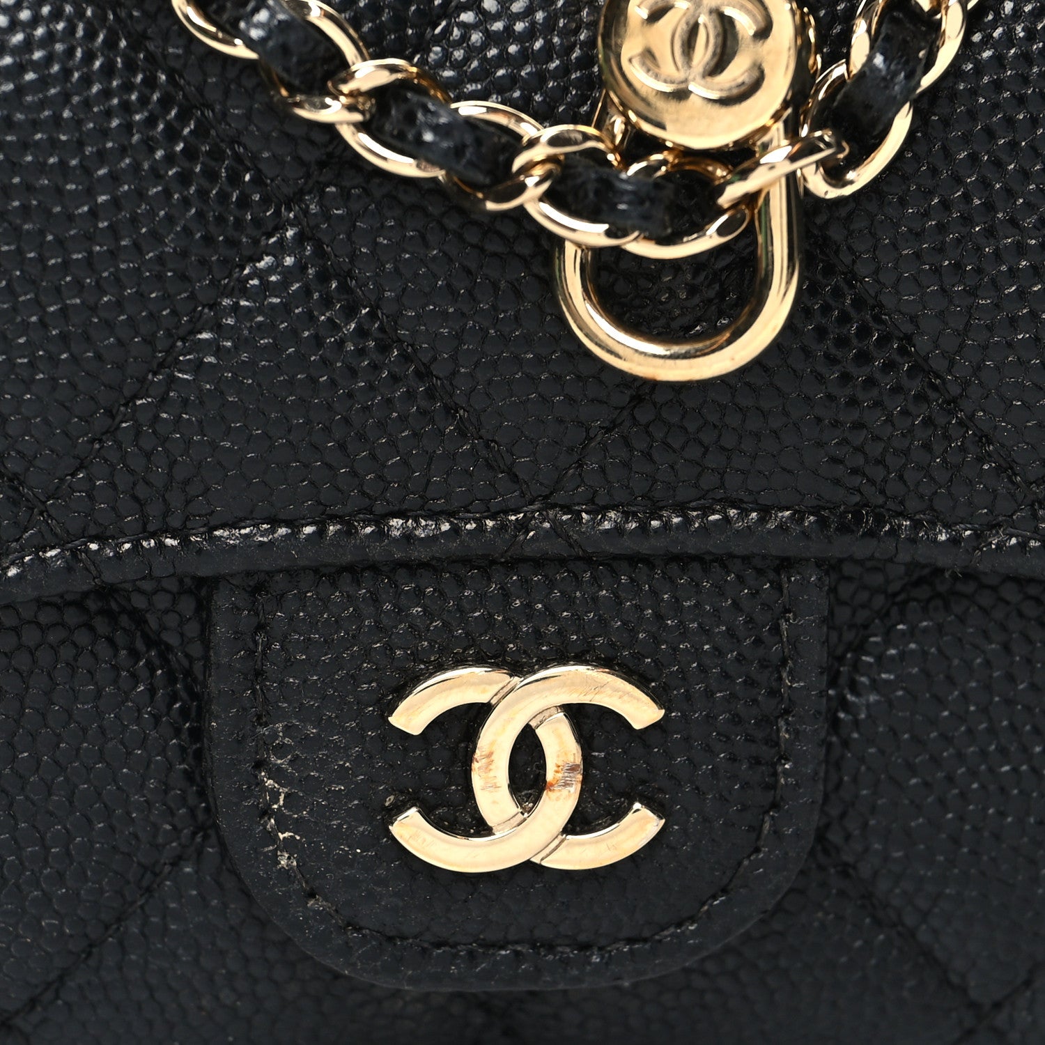Chanel Caviar Quilted Flap Card Holder On Chain Black 9 of 9
