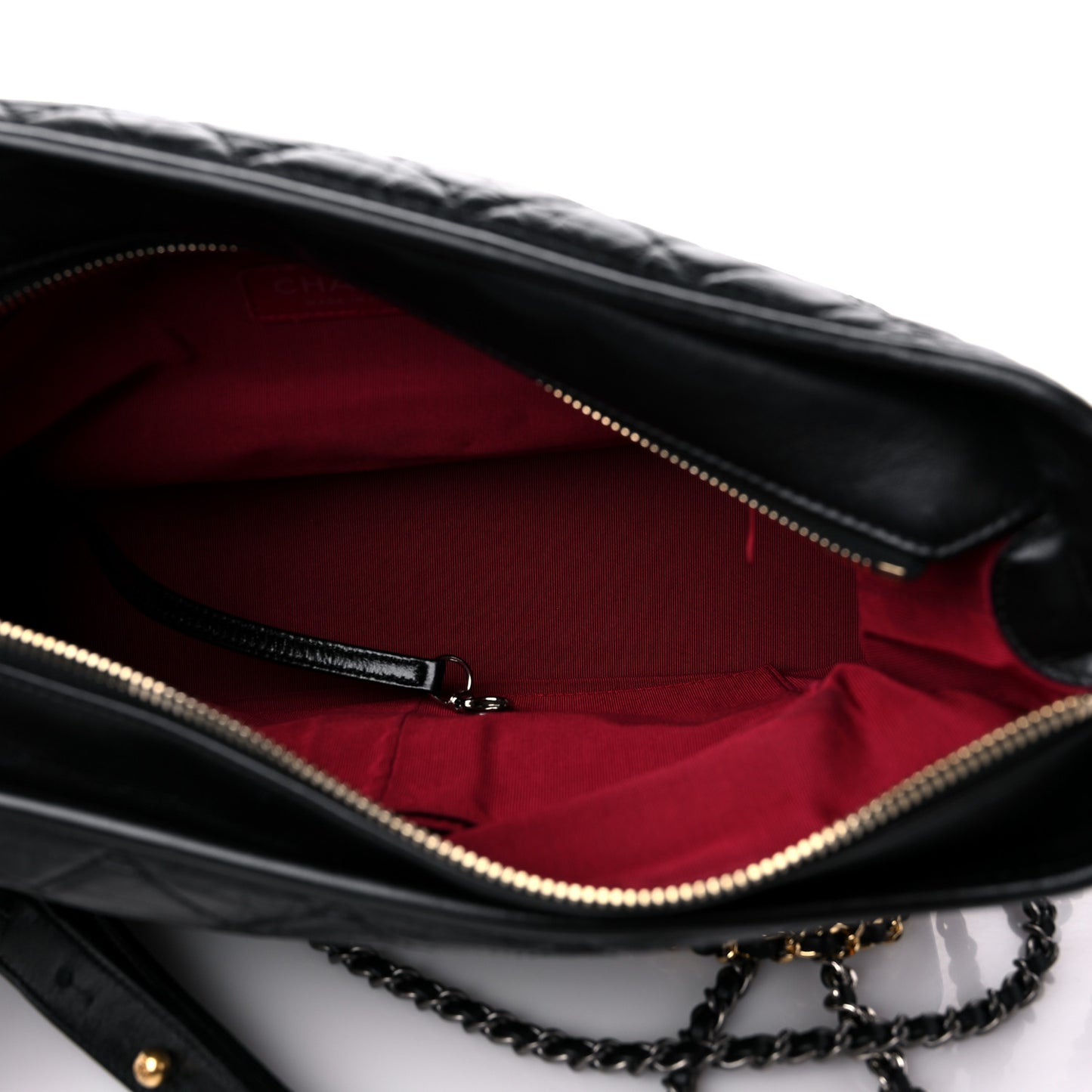 Aged Calfskin Quilted Medium Gabrielle Hobo Black