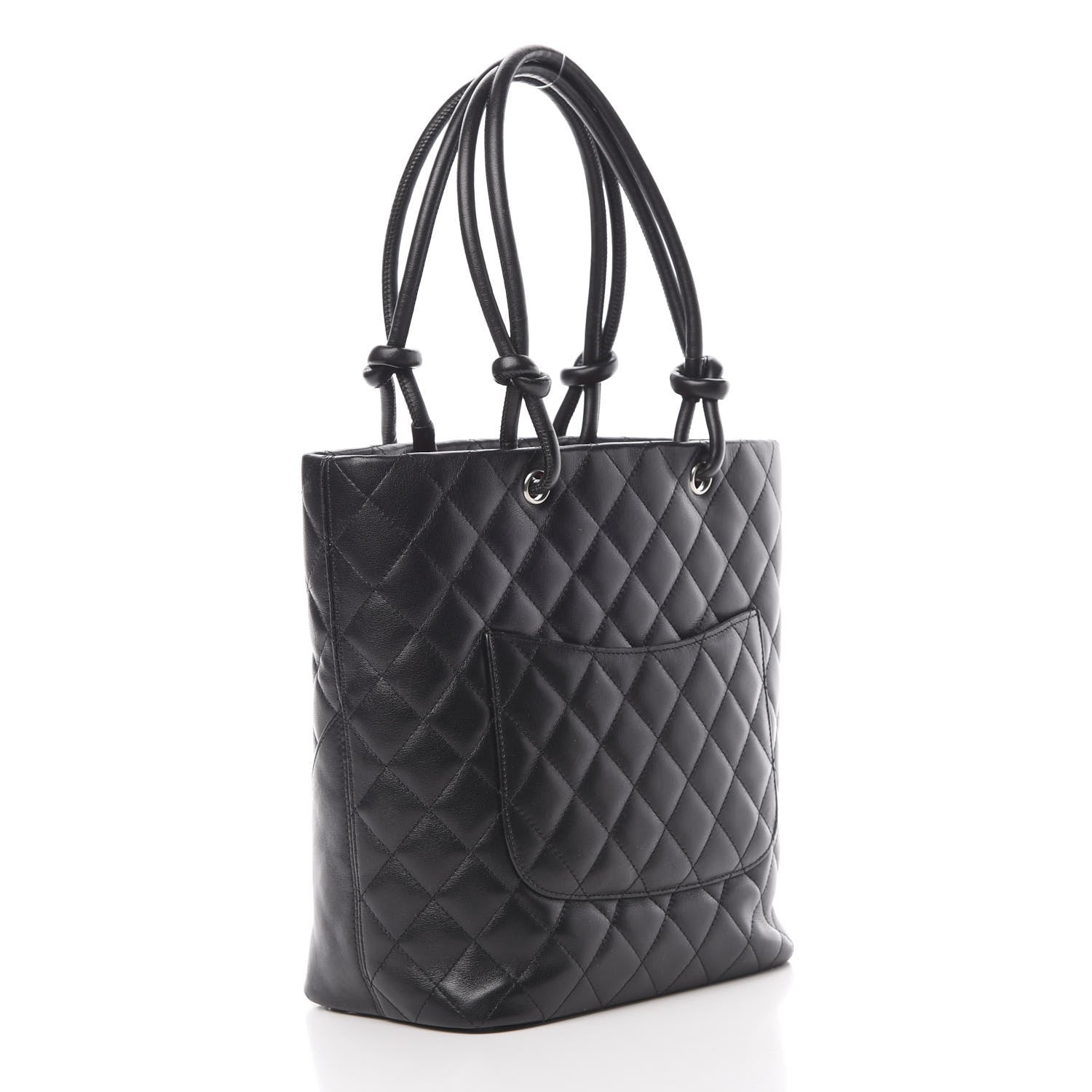Chanel Calfskin Quilted Medium Cambon Tote Black White 3 of 12