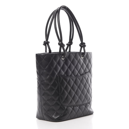 Chanel Calfskin Quilted Medium Cambon Tote Black White 3 of 12
