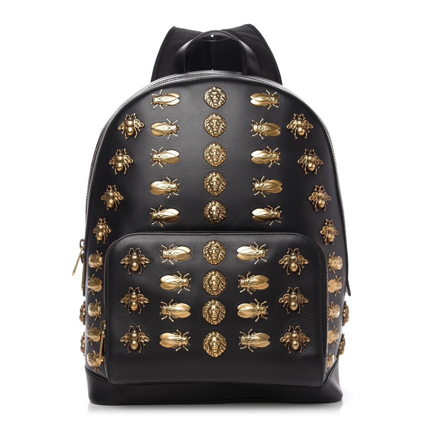 Gucci Calfskin Animal Studs Medium Day Backpack Black 1 of 10