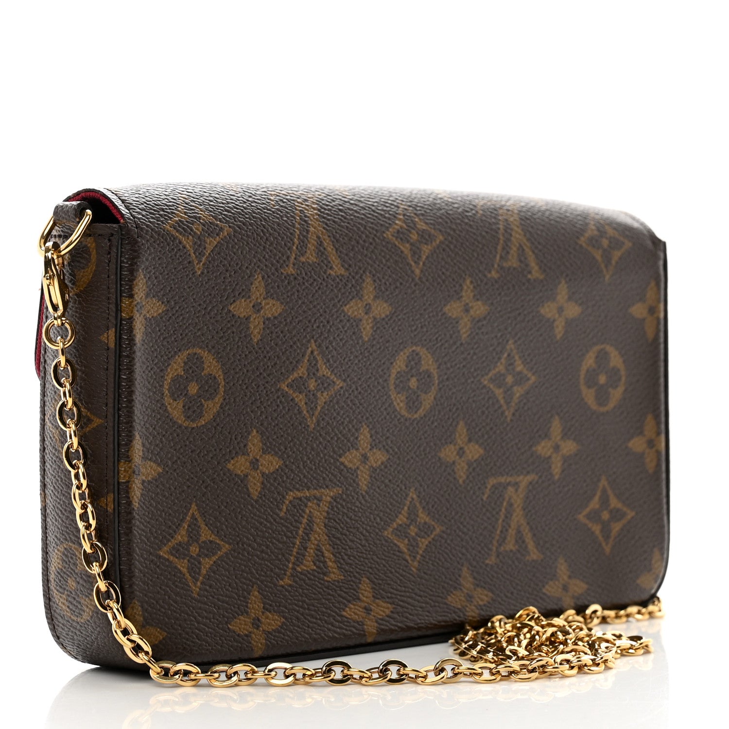 Louis Vuitton Monogram Pochette Felicie Chain Wallet Fuchsia 3 of 8