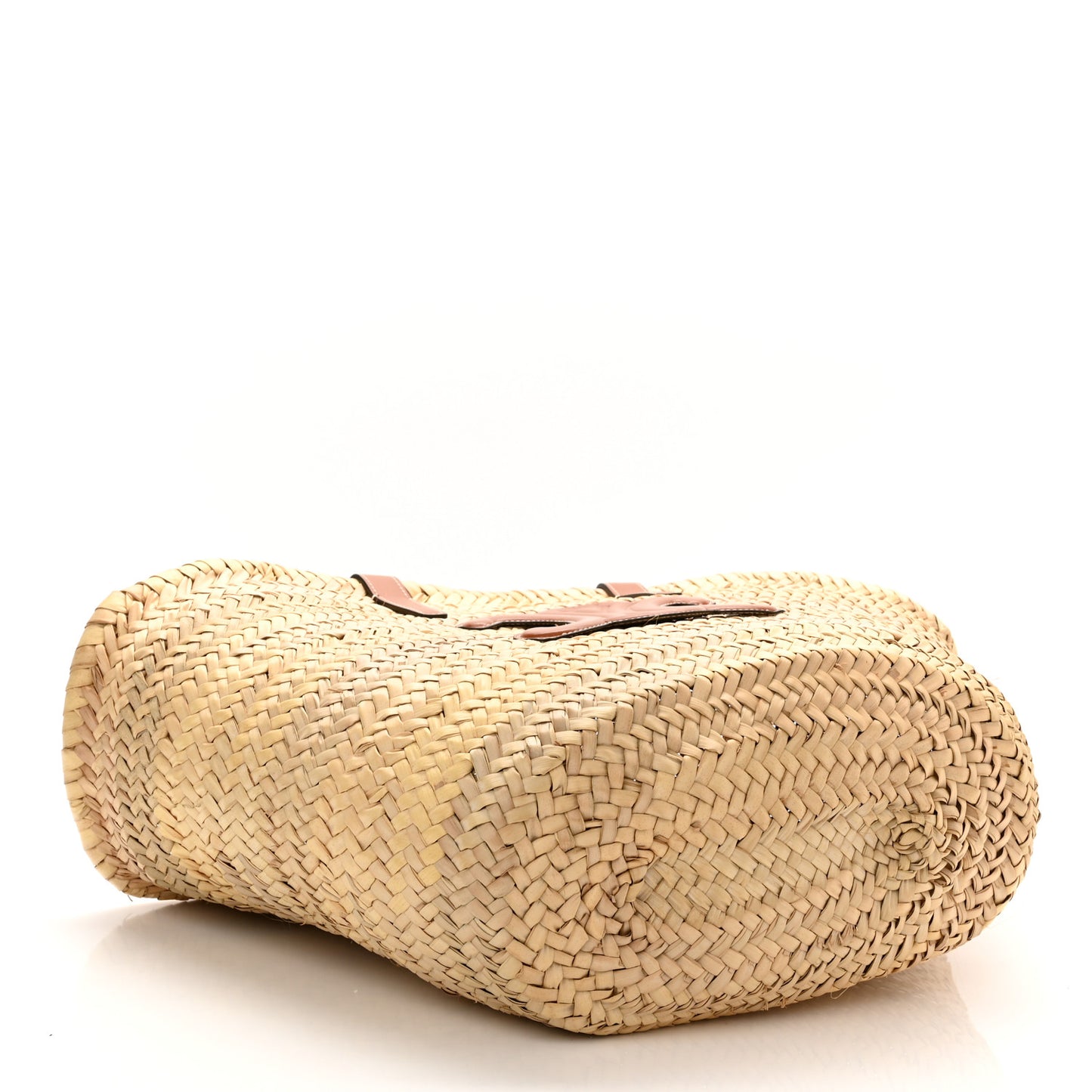 Raffia Calfskin Triomphe Medium Panier Tan