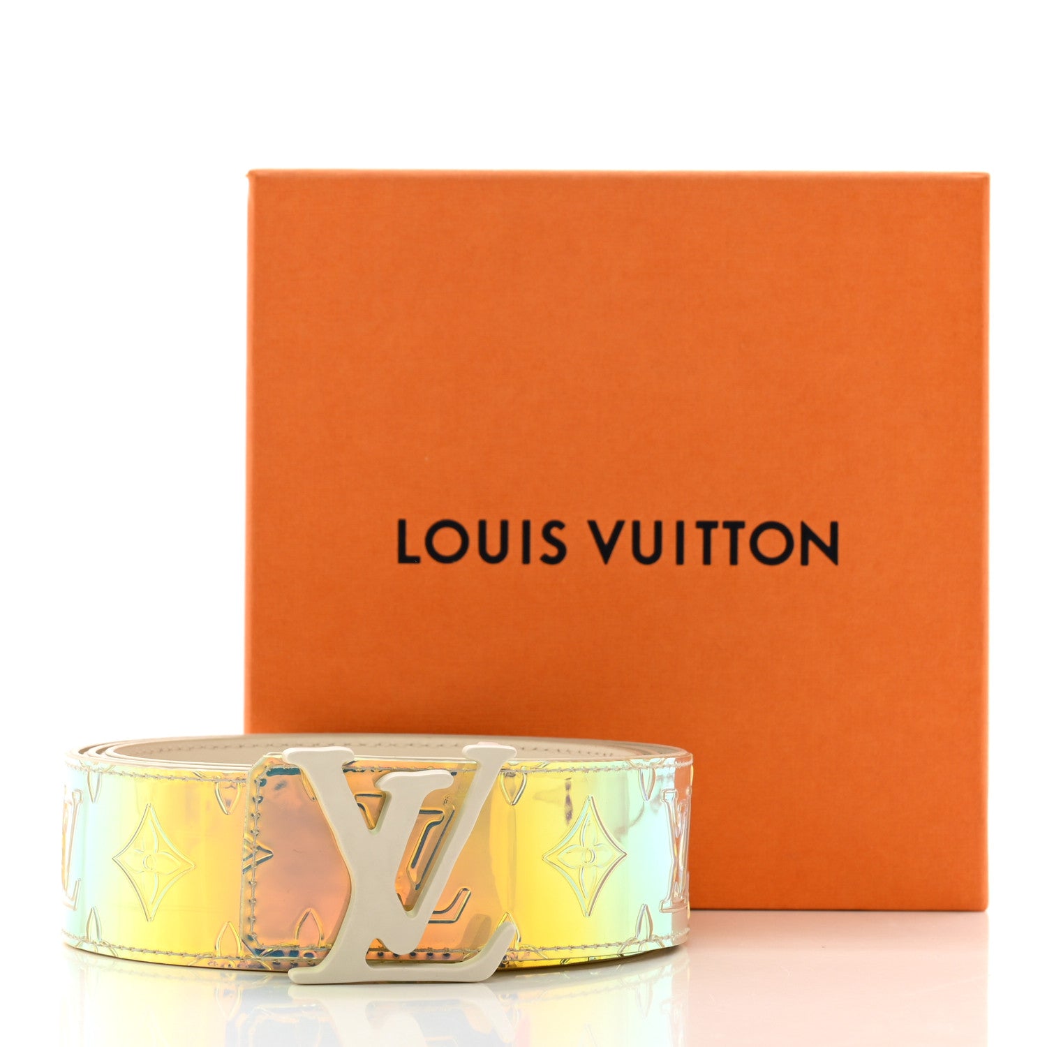 Louis Vuitton PVC Monogram 40mm LV Initiales Reversible Belt 100 40 Iridescent Prism 6 of 6