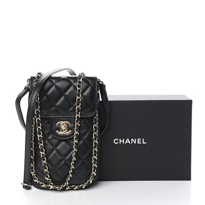 Chanel Lambskin Quilted Chain Around Flap Crossbody Black 11 of 11