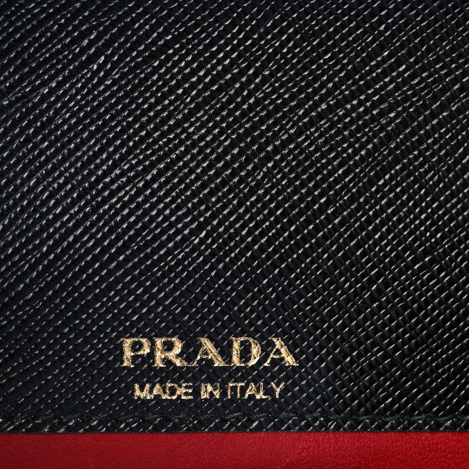 Prada Saffiano Lux Monochrome Chain Wallet Black 6 of 9