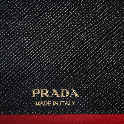 Prada Saffiano Lux Monochrome Chain Wallet Black 6 of 9