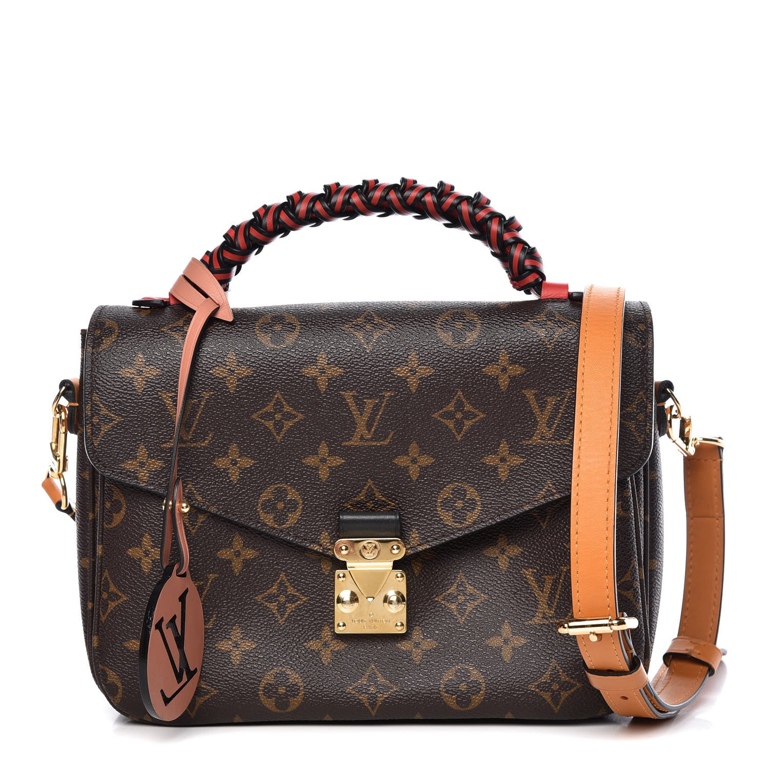 Louis Vuitton Monogram Braided Pochette Metis Coquelicot 1 of 10