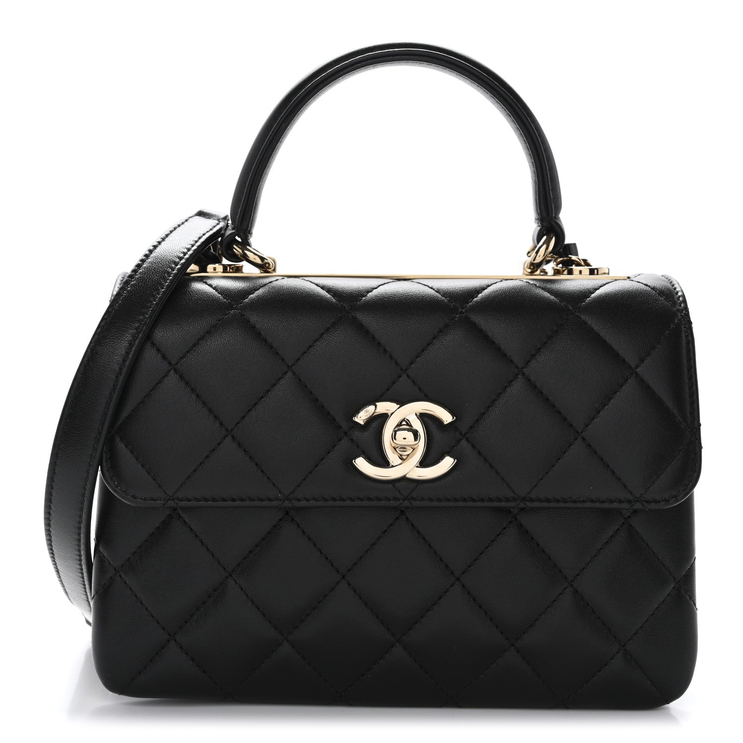Chanel Lambskin Quilted Mini Trendy CC Dual Handle Flap Bag Black 1 of 11