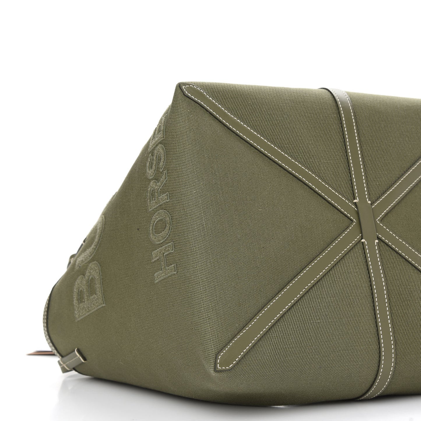 Cotton Canvas Horseferry Print Tote Dark Fern Green