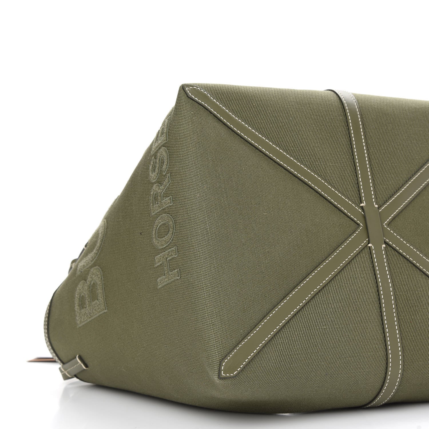 Burberry Cotton Canvas Horseferry Print Tote Dark Fern Green 8 of 9