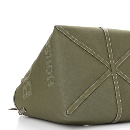 Burberry Cotton Canvas Horseferry Print Tote Dark Fern Green 8 of 9