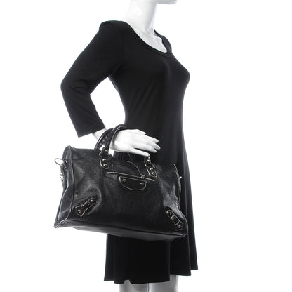 Balenciaga Chevre Silver Metallic Edge Hardware City Black 3 of 8
