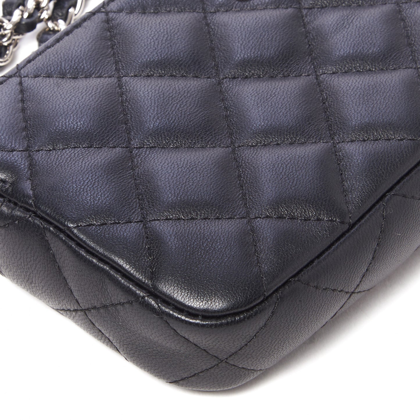 Lambskin Quilted Small Clutch With Chain Black