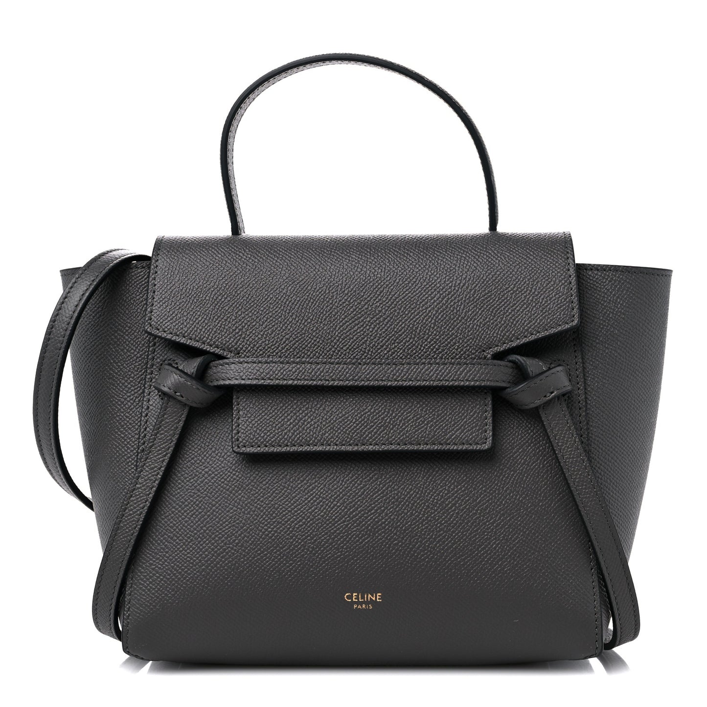 Grained Calfskin Nano Belt Bag Grey