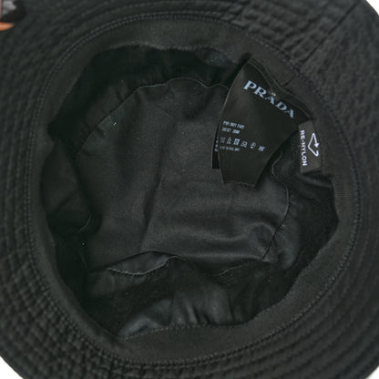 Prada Re-Nylon Metal Triangle Logo Mens Bucket Hat S Black 7 of 10