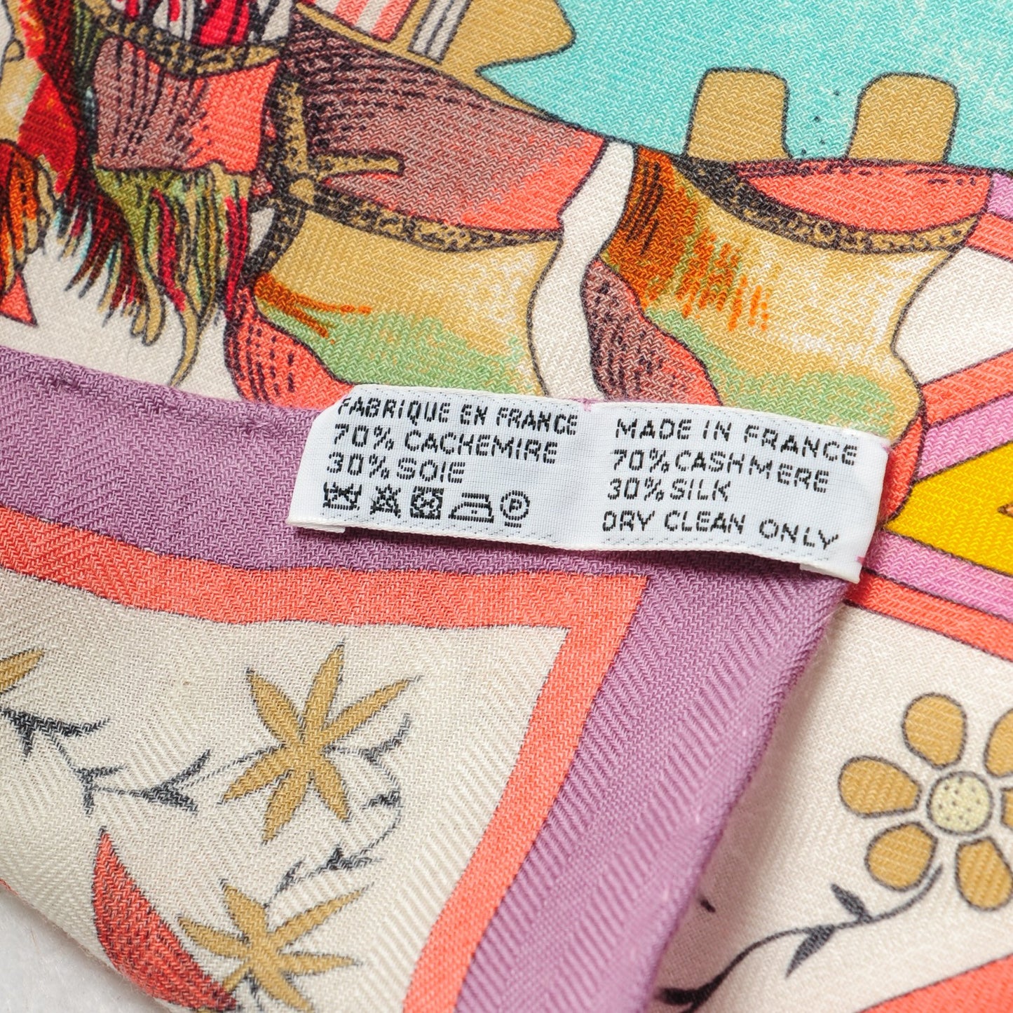 Cashmere Silk Kachinas Shawl 140 Mauve Rose Bonbon Jaune Vif