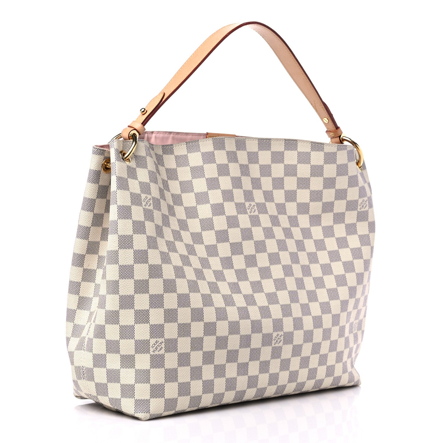 Louis Vuitton Damier Azur Graceful MM Rose Ballerine 3 of 15