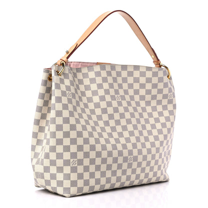 Louis Vuitton Damier Azur Graceful MM Rose Ballerine 3 of 15