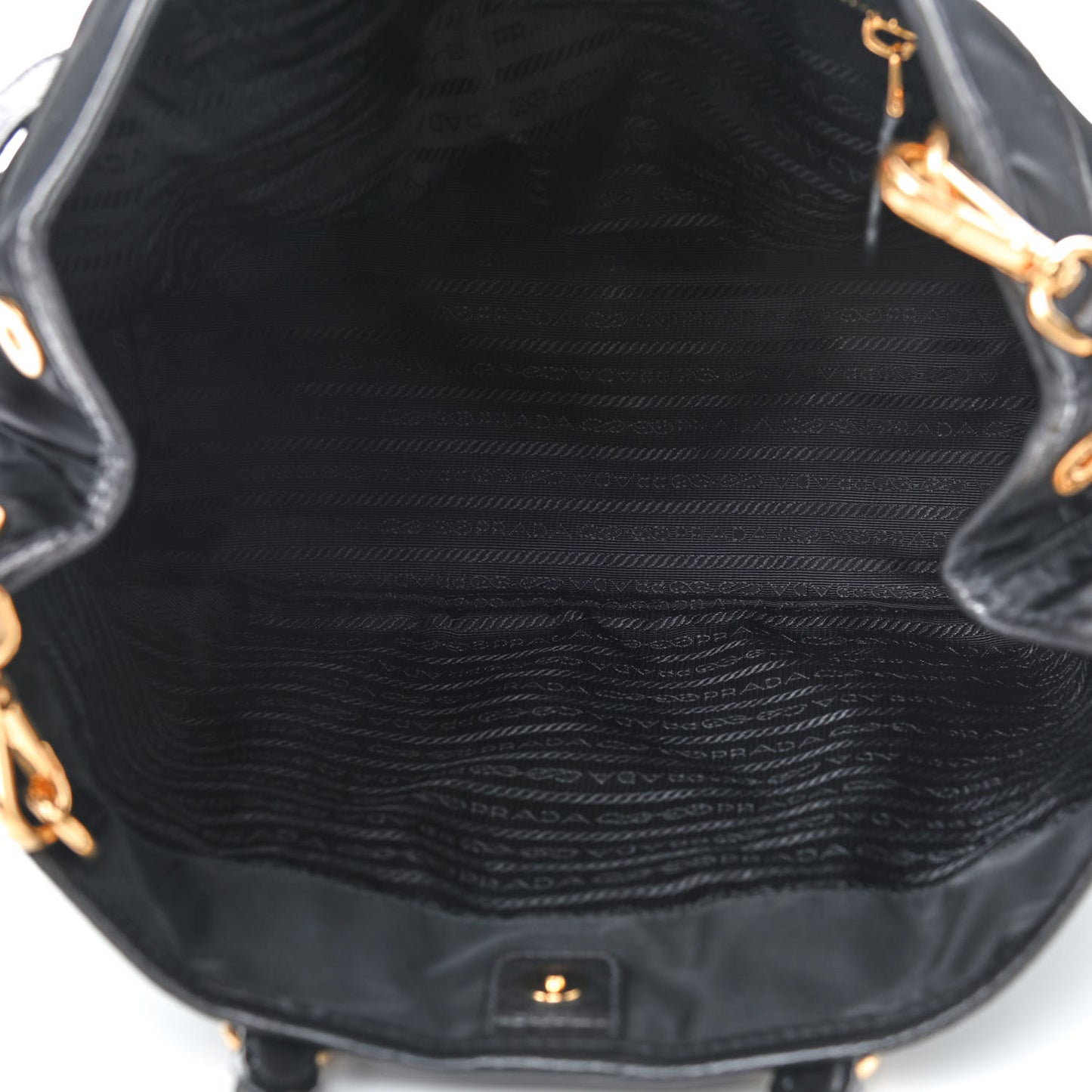 Tessuto Nylon Vitello Daino Tote Black