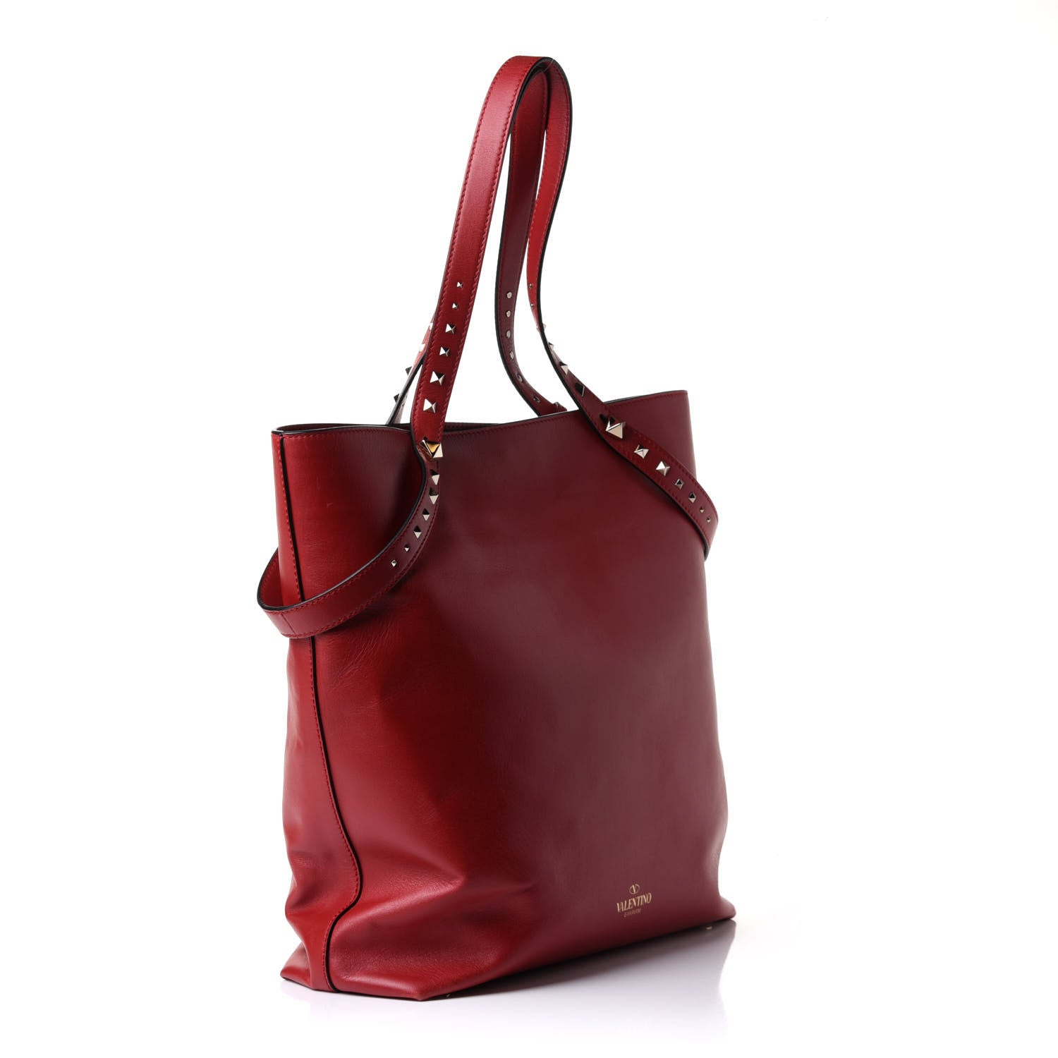 Valentino Garavani Vitello Lovestud Tote Red 2 of 11