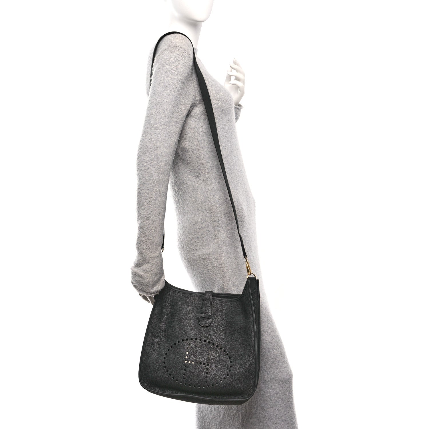 Hermes Taurillon Clemence Evelyne III GM Black 2 of 11