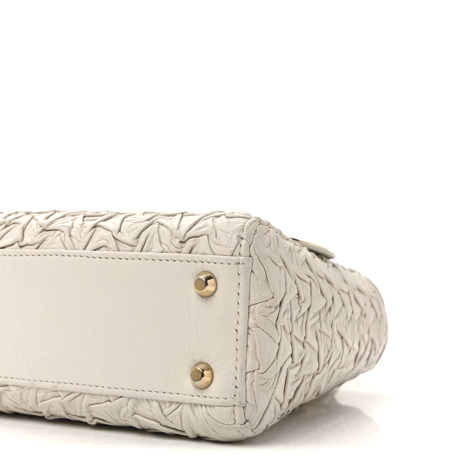 Christian Dior Lambskin Gathered Mini Lady Dior White 1811378