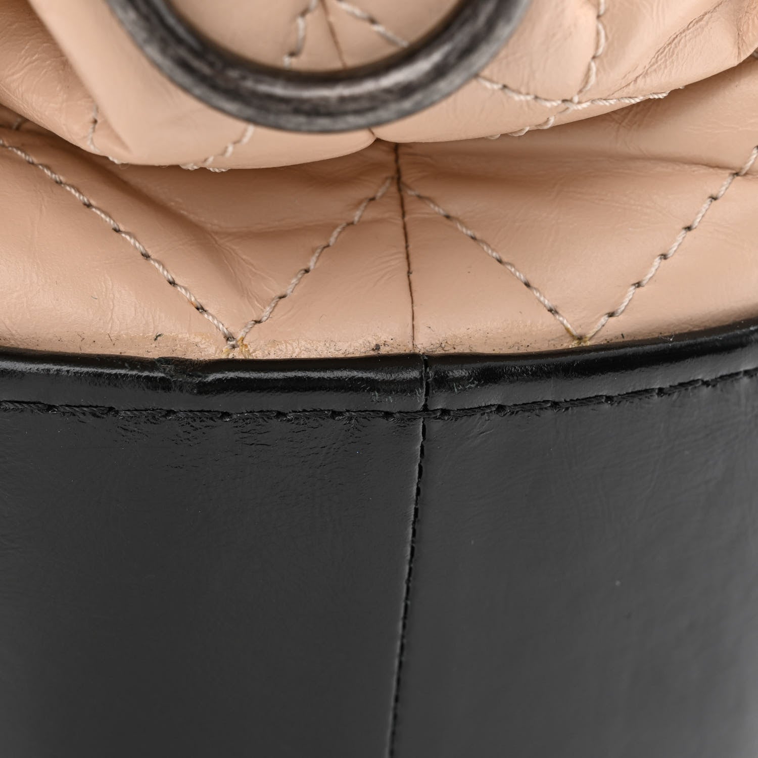 Chanel Aged Calfskin Quilted Medium Gabrielle Hobo Beige Black 12 of 19