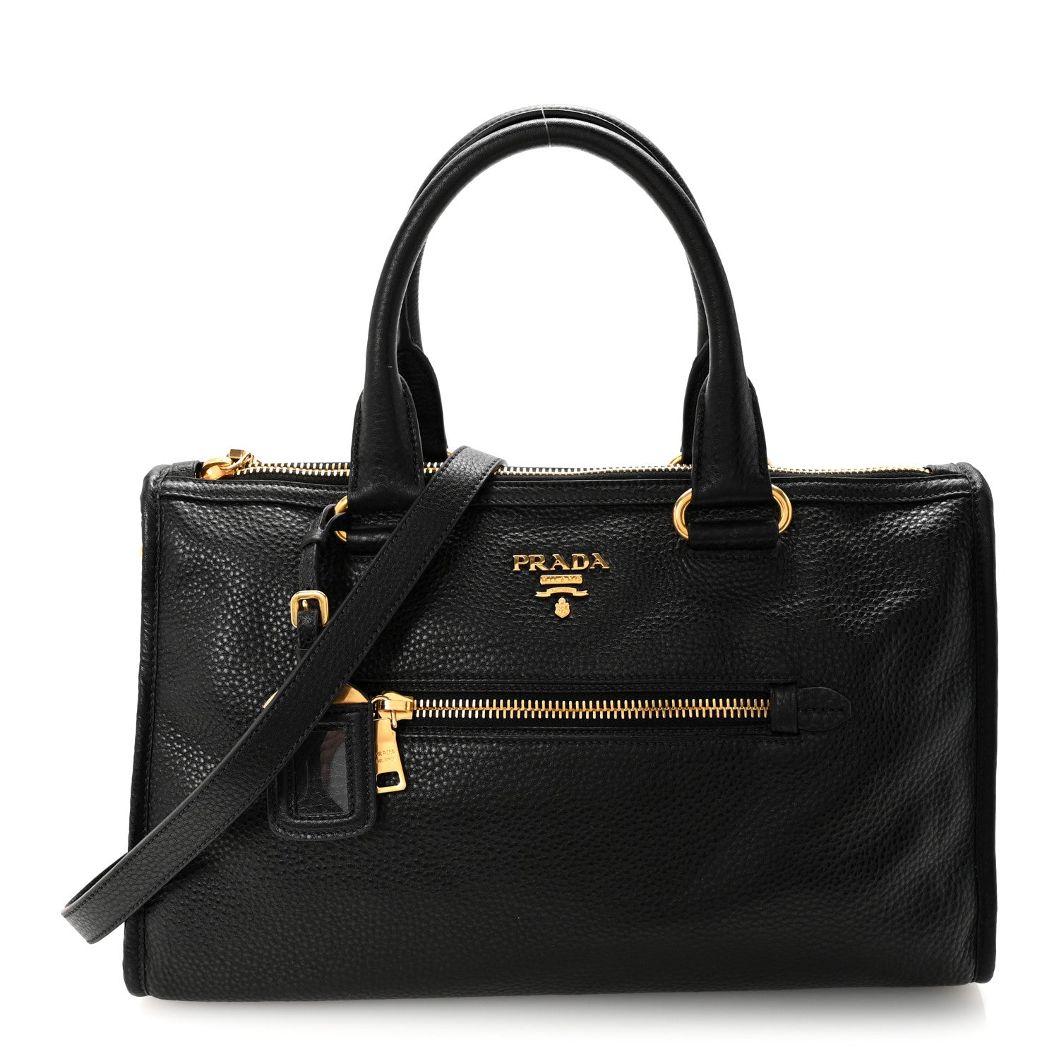 Prada Vitello Daino Shopping Satchel Black 1 of 10