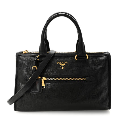 Prada Vitello Daino Shopping Satchel Black 1 of 10