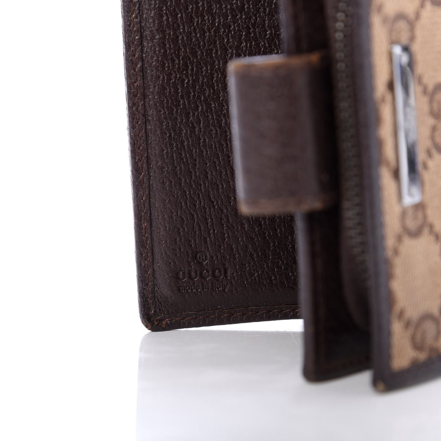 Monogram Zip Around French Flap Wallet Brown