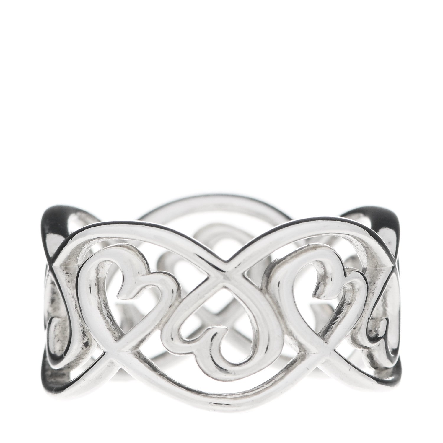 Tiffany Sterling Silver Paloma Picasso Loving Heart Band Ring 54 7 3 of 4
