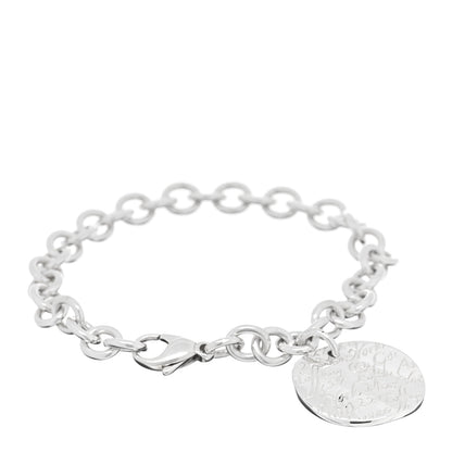 Tiffany Sterling Silver Notes Round Tag Charm Bracelet 1 of 3