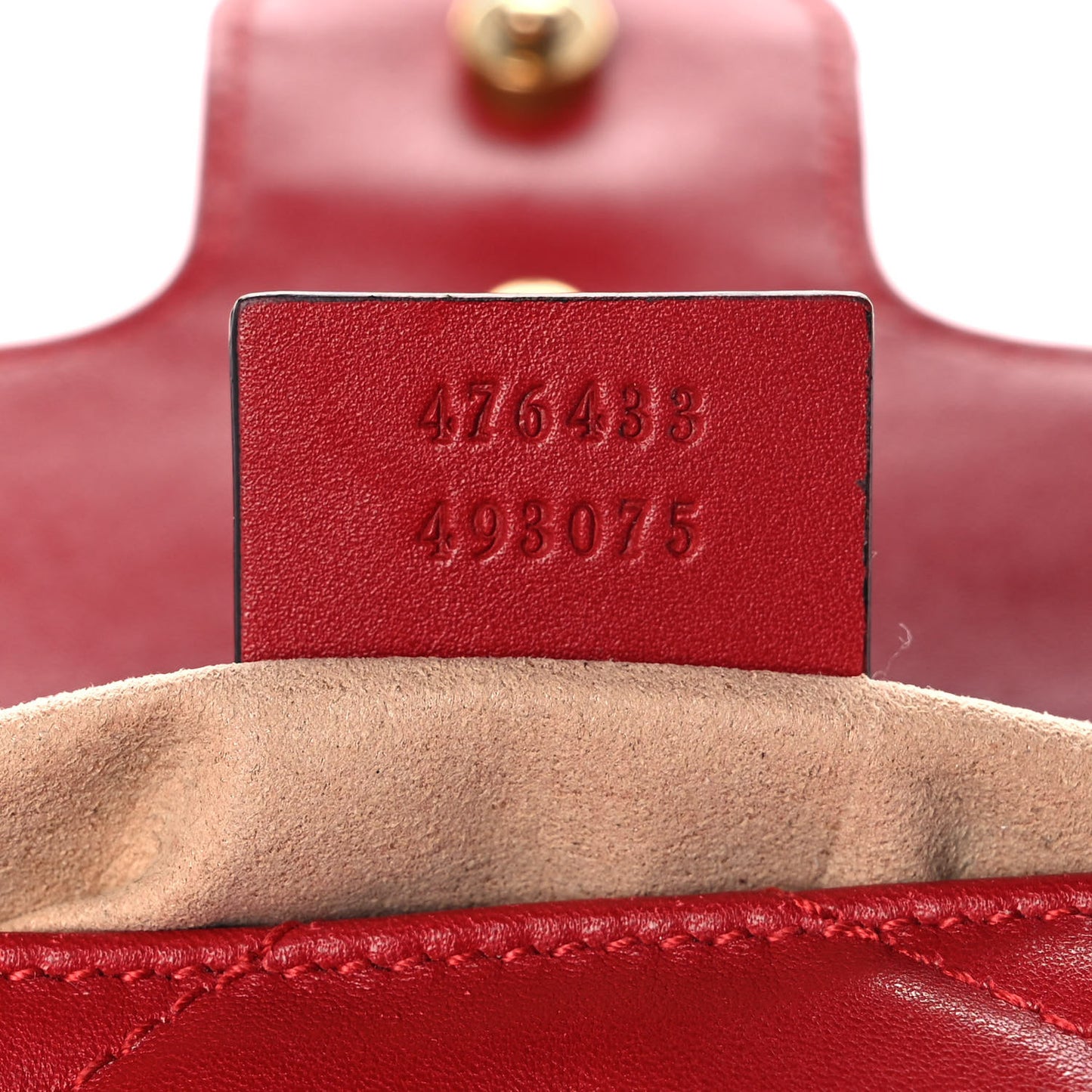 Calfskin Matelasse Super Mini GG Marmont Shoulder Bag Hibiscus Red