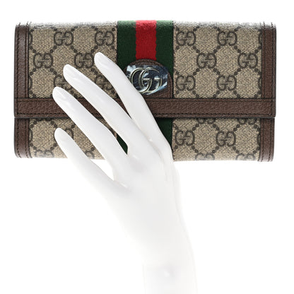 Gucci GG Supreme Monogram Web Ophidia Continental Wallet Brown 2 of 7