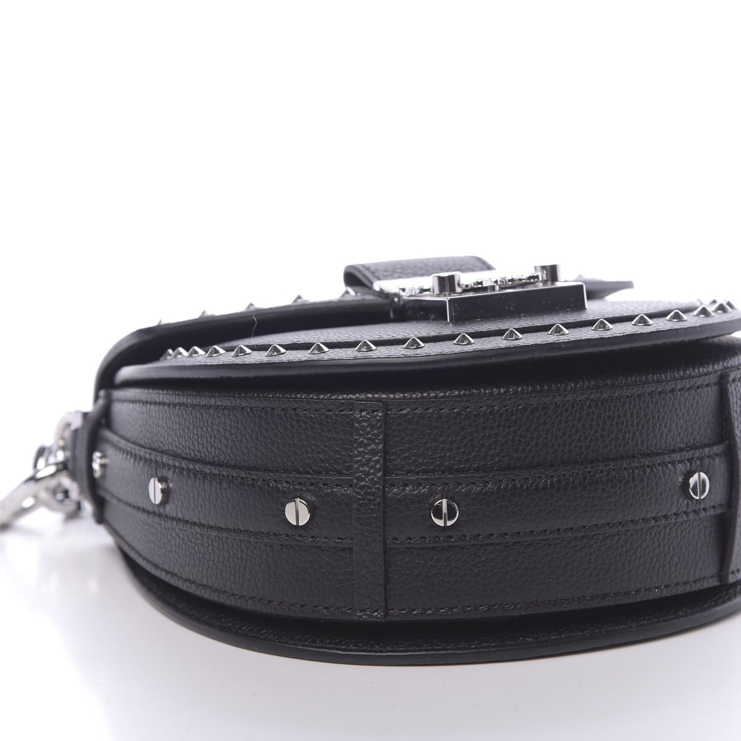 Calfskin Mini Patricia Studded Crossbody Bag Black