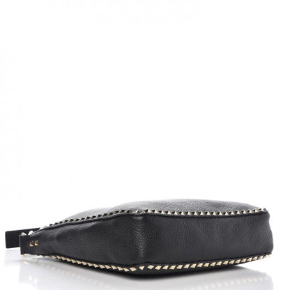 Valentino Garavani Pebbled Calfskin Large Rockstud Flip-Lock Messenger Bag Black 4 of 6