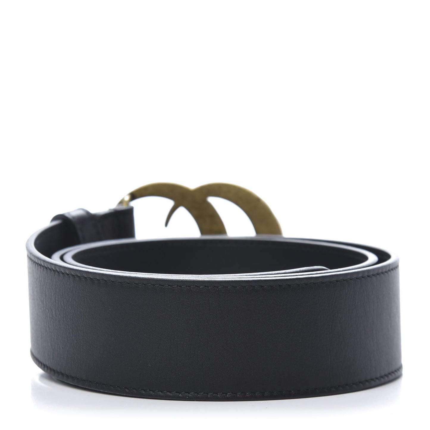 Moon Calfskin Pearl Double G 40mm Belt 85 34 Black Cream