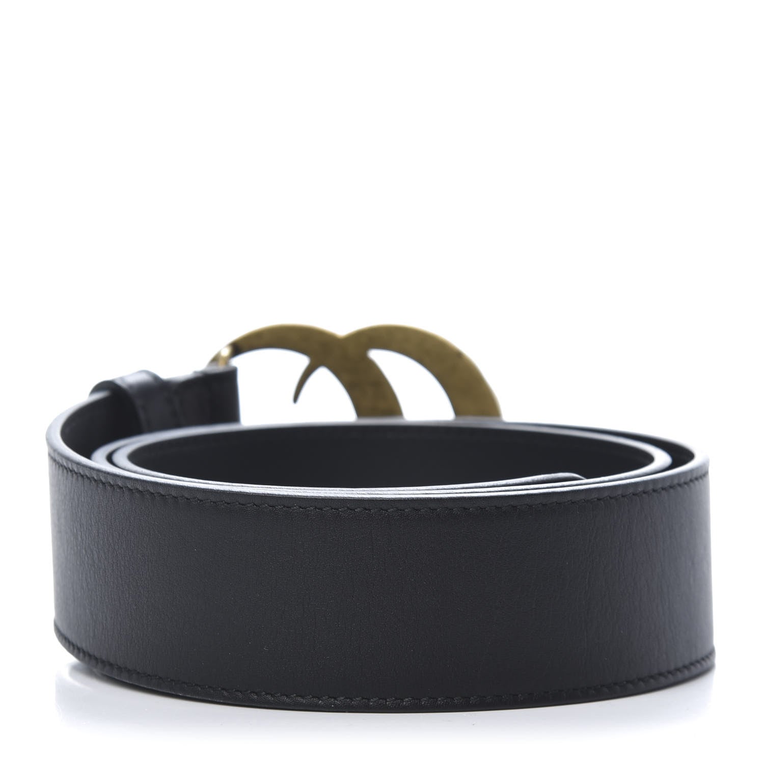 Gucci Moon Calfskin Pearl Double G 40mm Belt 85 34 Black Cream 2 of 6