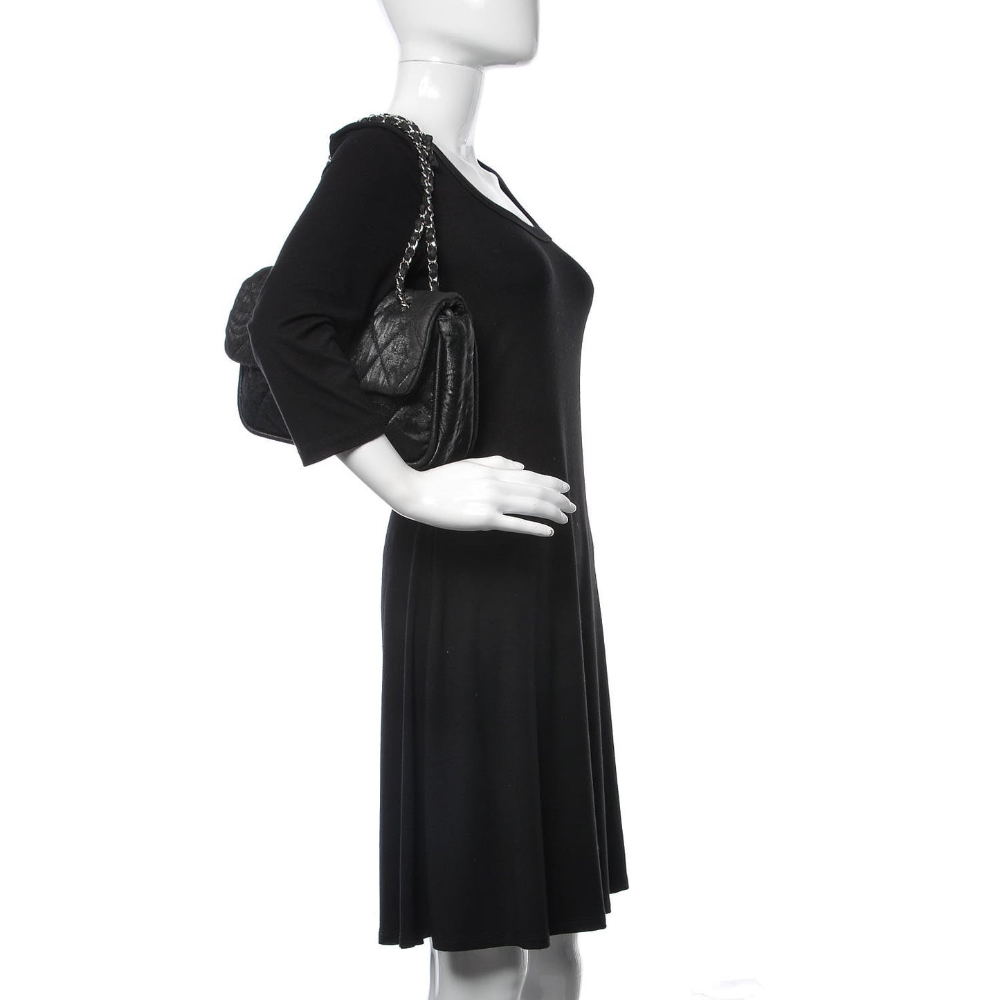 Coated Canvas Quilted Le Marais Flap Black