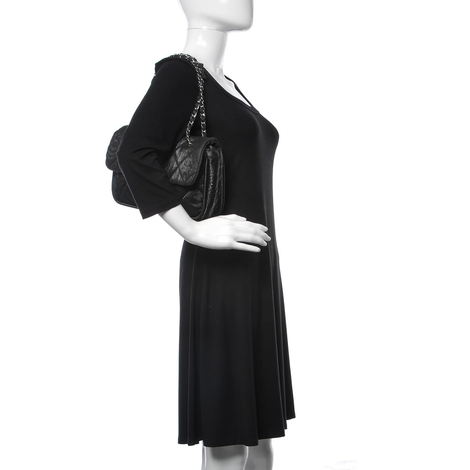 Chanel Coated Canvas Quilted Le Marais Flap Black 2 of 12