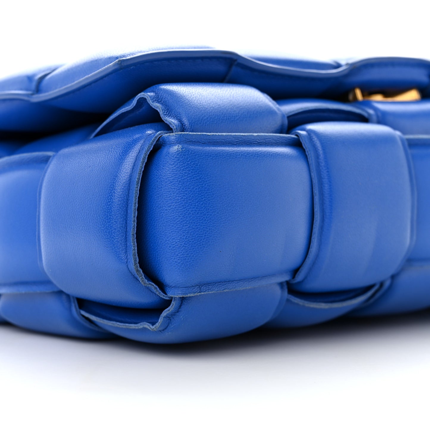 Lambskin Maxi Intreccio Padded Chain Cassette Crossbody Bag Cobalt
