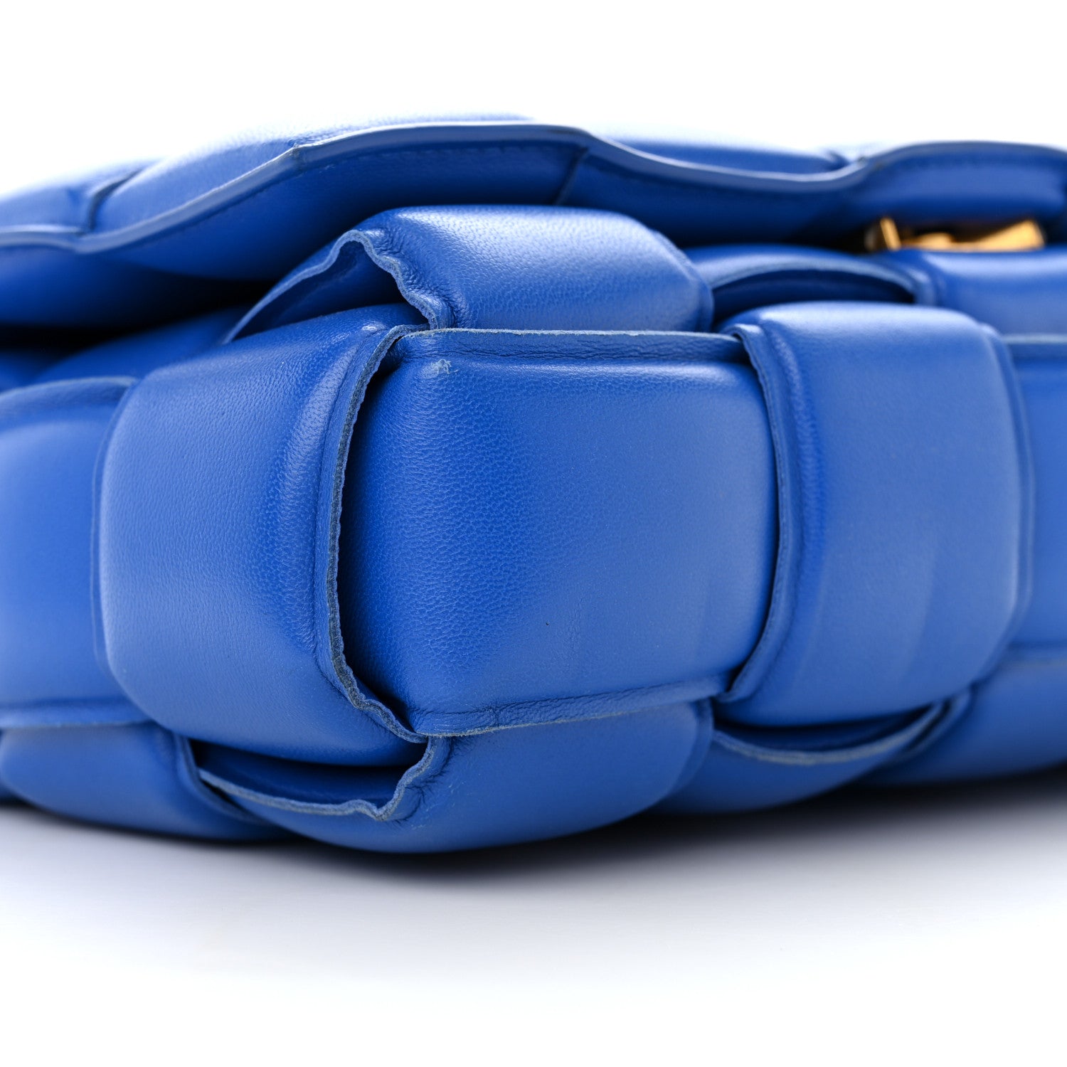Bottega Veneta Lambskin Maxi Intreccio Padded Chain Cassette Crossbody Bag Cobalt 8 of 9