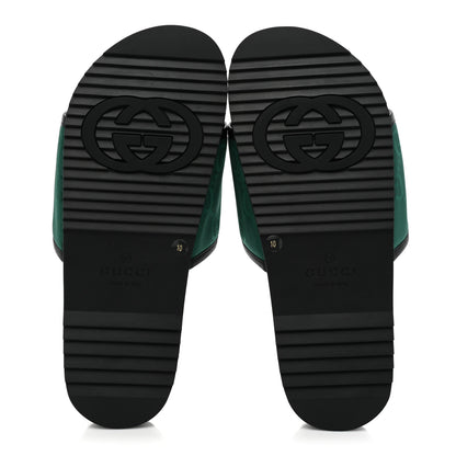 Gucci Econyl Nylon Monogram Mens Off The Grid Slide Sandals 10 Scrabble Green Black 5 of 9