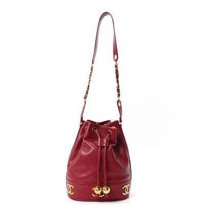 Chanel Caviar CC Drawstring Shoulder Bag Red 1 of 11