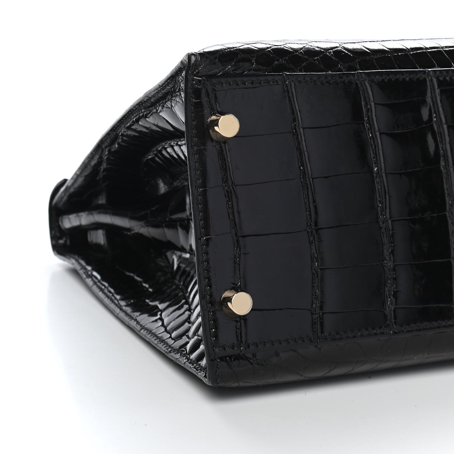 Shiny Niloticus Crocodile Kelly Sellier 32 Black