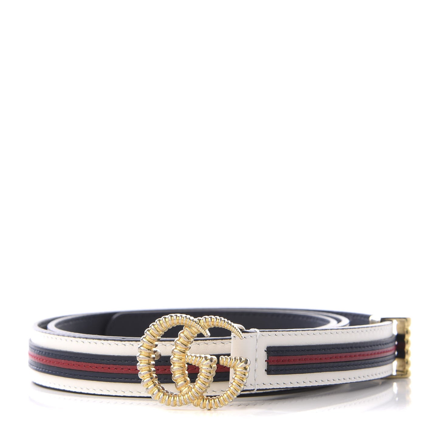 Calfskin Torchon Double G 20mm Belt 90 36 Off White Blue Red