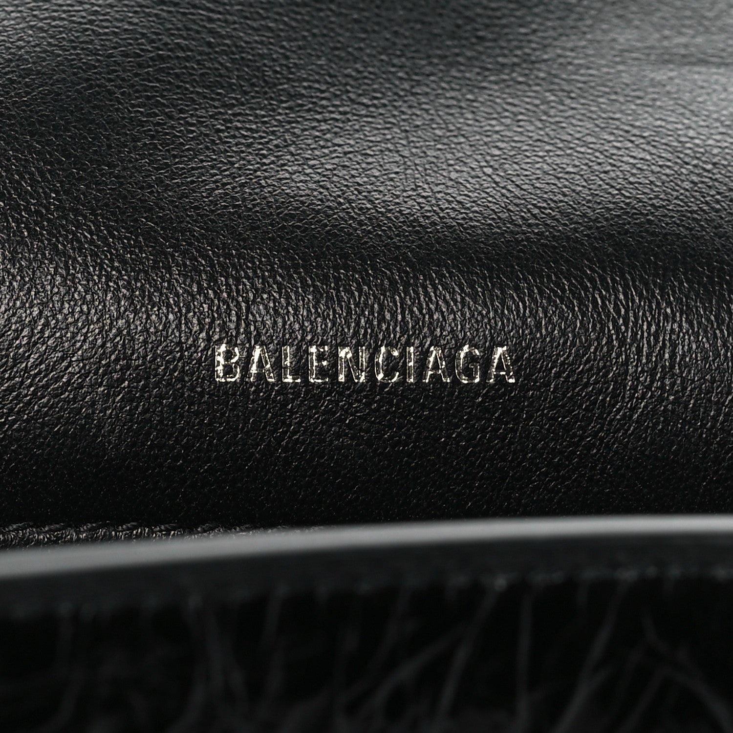 Balenciaga Crushed Calfskin Monochrome Medium Crush Chain Bag Black 6 of 10
