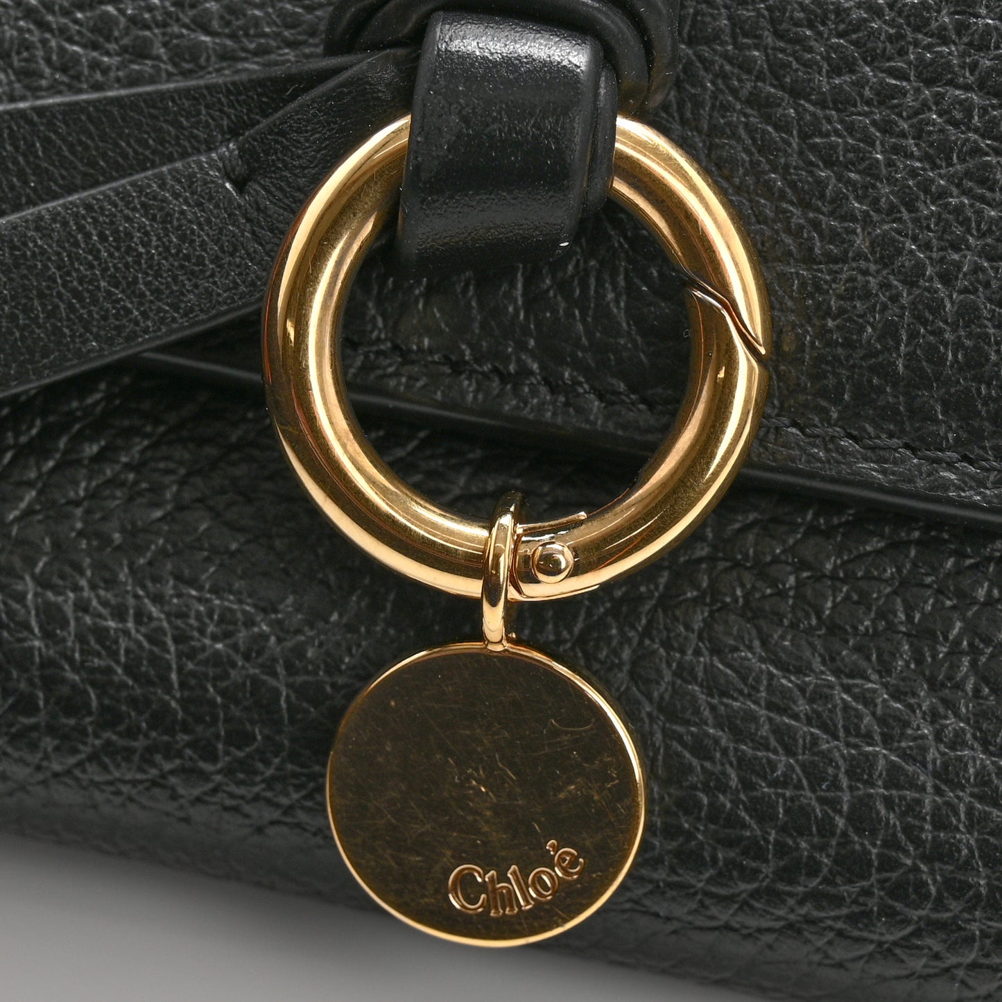 Calfskin Alphabet Tri-Fold Black