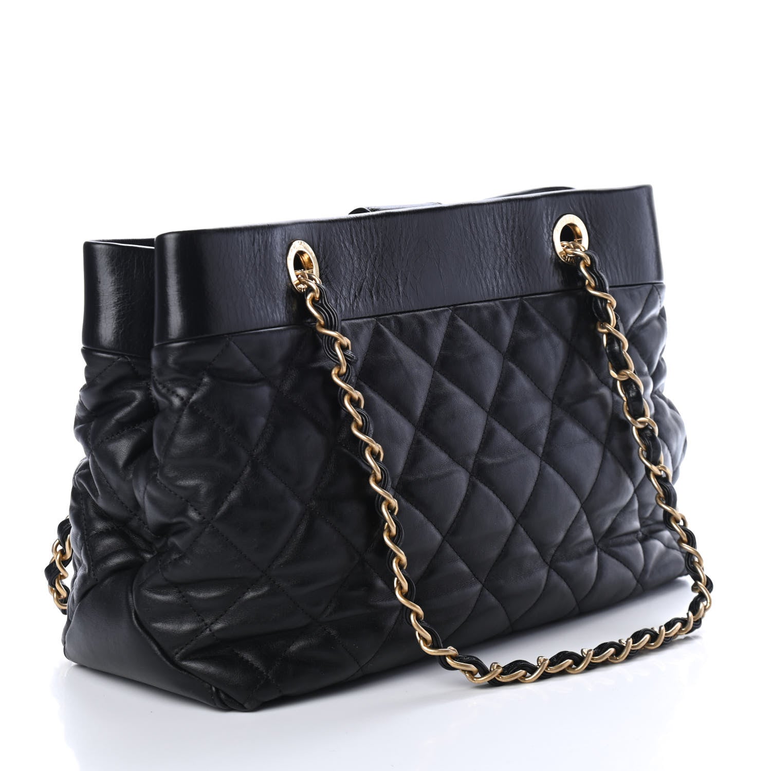 Chanel Calfskin Quilted Medium Soft Elegance Tote Black 2 of 4